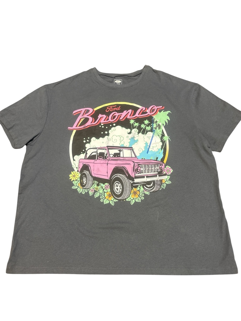 Ford Kids Short-Sleeve Graphic Tee in Gray with Pink Bronco